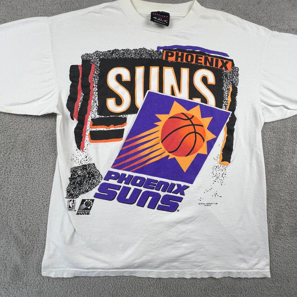 Magic Johnson Ts Phoenix Suns Shirt Mens Large White Vintage 90s‎ NBA Basketball